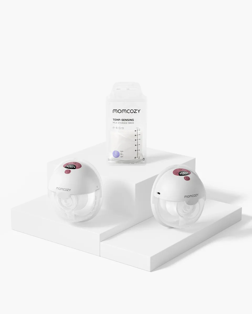 momcozy-m5-smart-tragbare-milchpumpe-120-muttermilchbeutel-set image 1