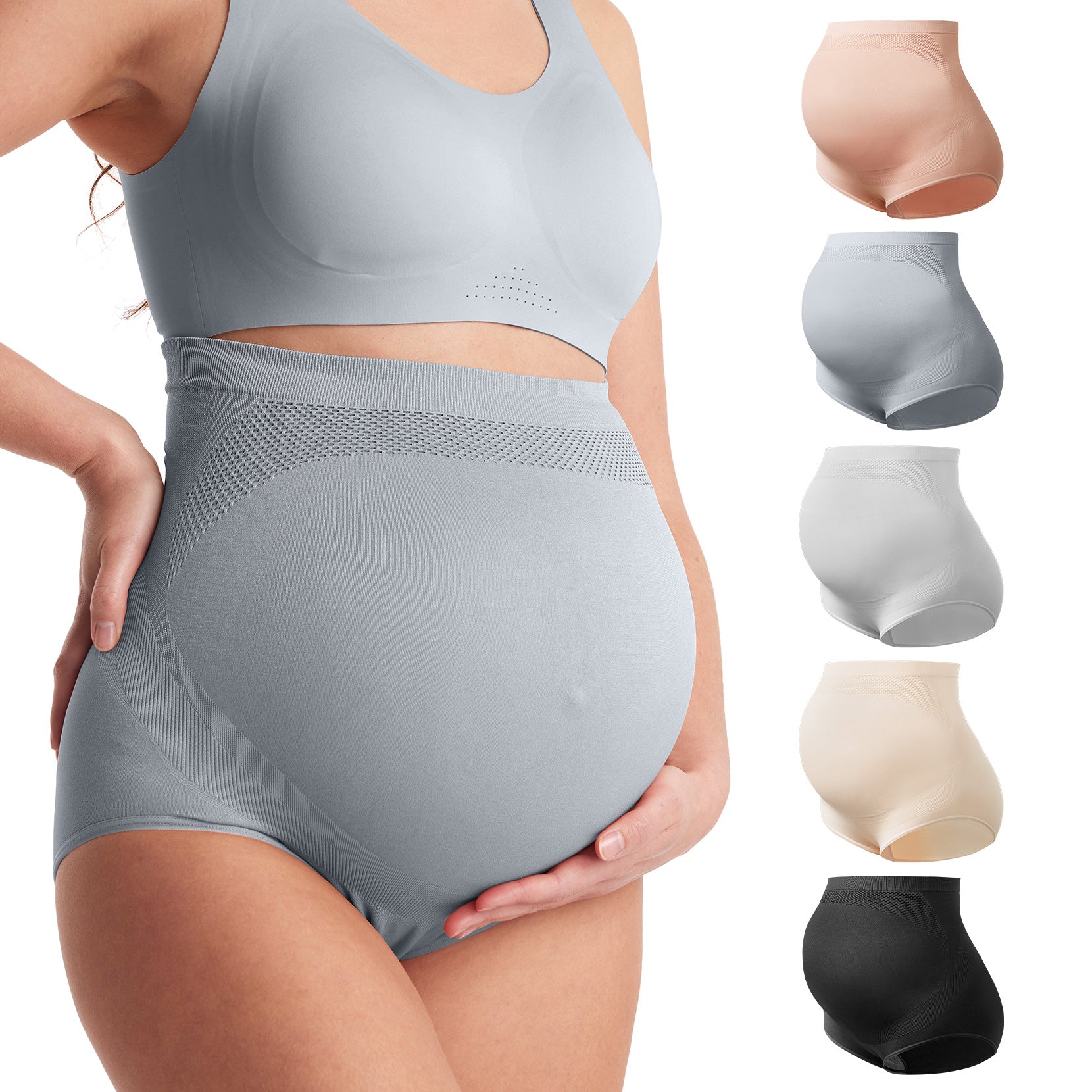 momcozy-hohe-taillenschwangerschaft-nahtloser-weicher-bauchst-tzhaufen-v-series image 7