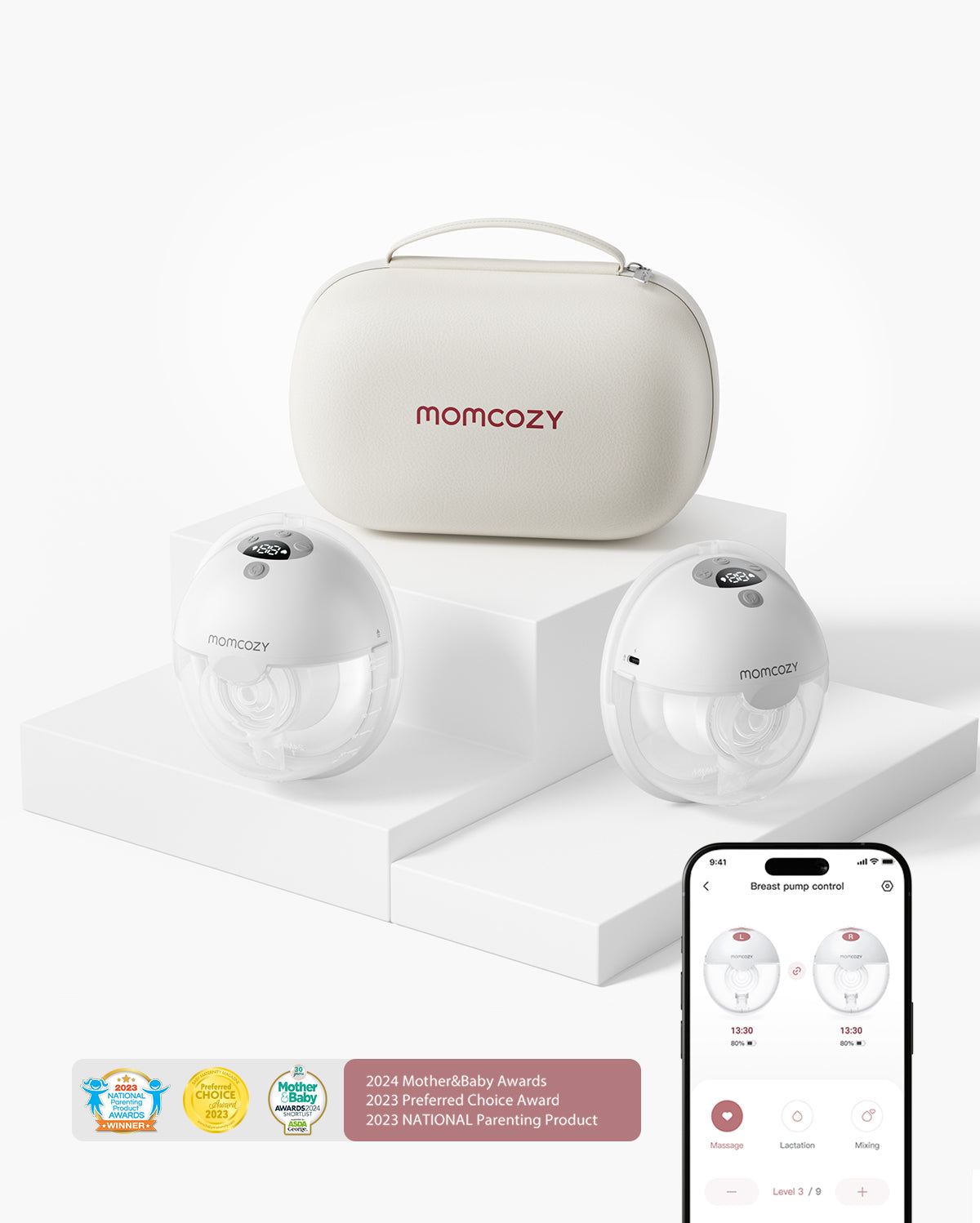 momcozy-m5-smart-tragbare-milchpumpe-kleanpal-pro-flaschenreiniger-bundle image 2