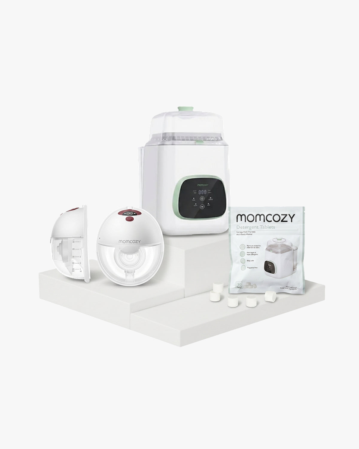 momcozy-m5-smart-milchpumpe-flaschenreiniger-und-reinigungsblock-set image 1