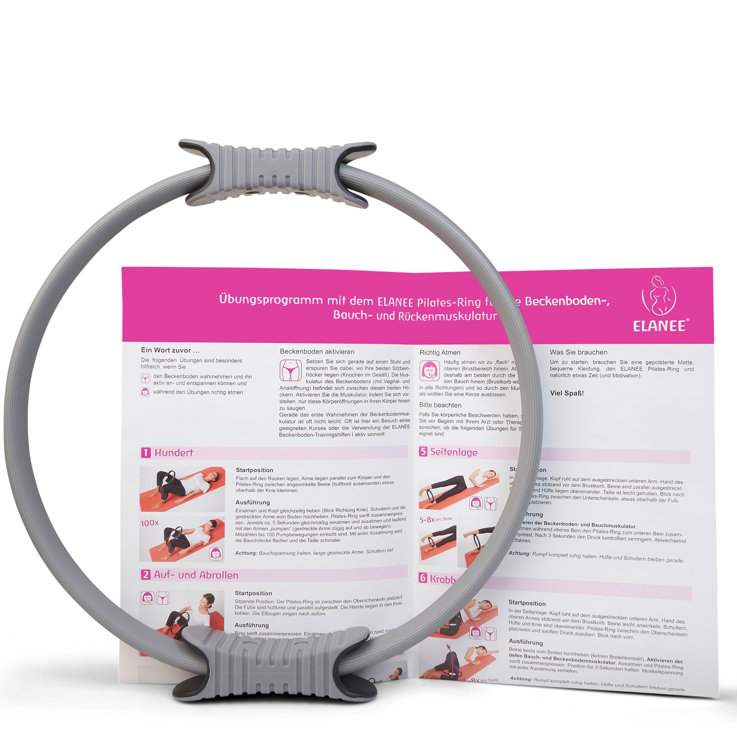 elanee-pilates-ring-38-cm-beckenboden-trainingshilfe-grau image 8