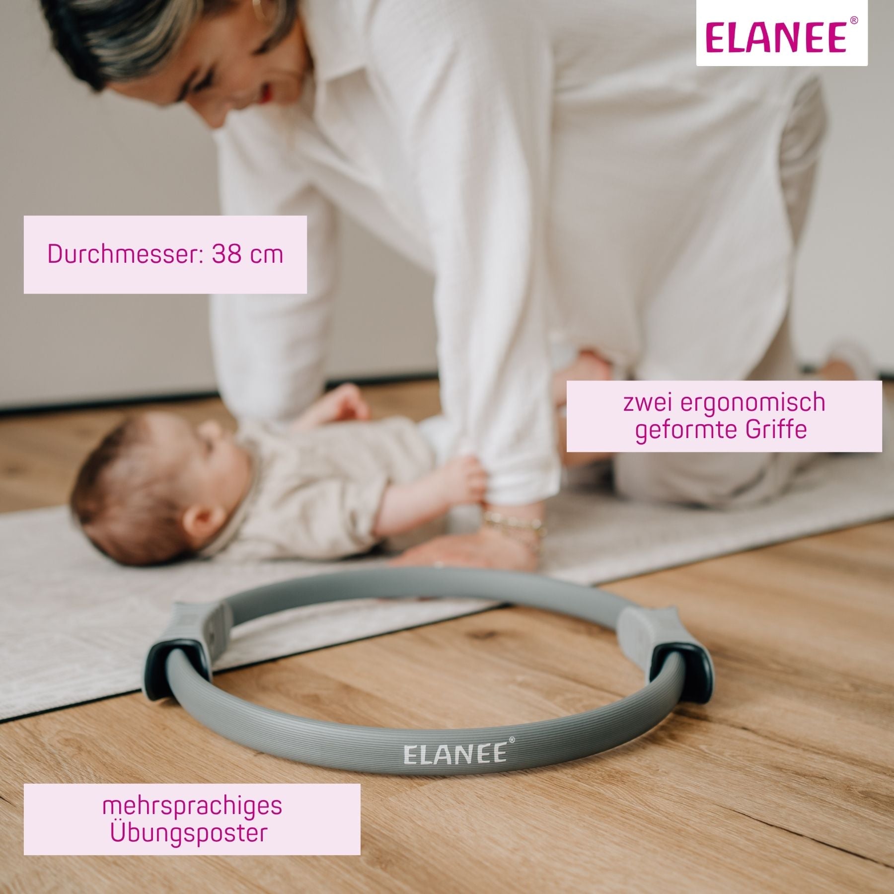elanee-pilates-ring-38-cm-beckenboden-trainingshilfe-grau image 4
