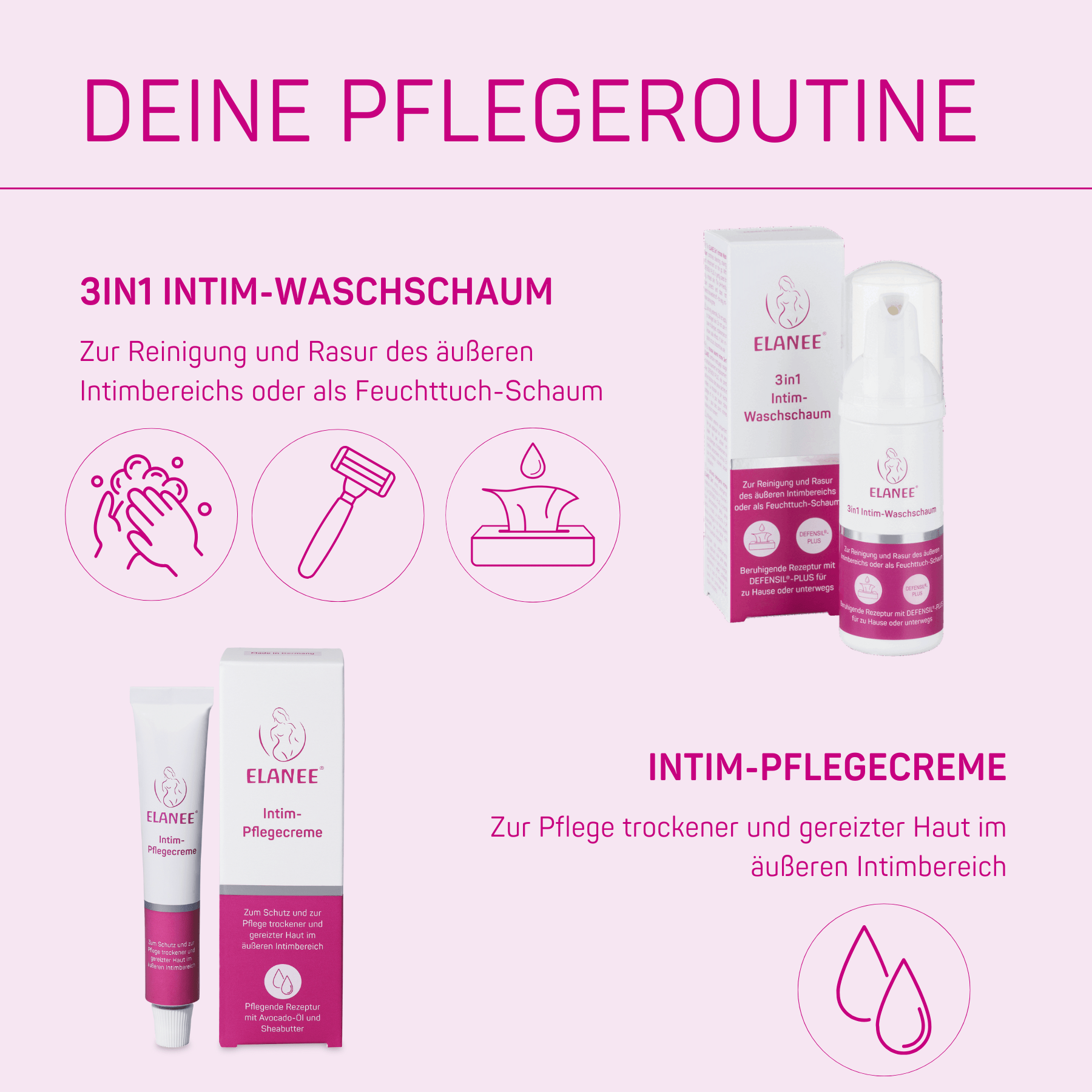 elanee-intimpflege-set-3in1-intim-waschschaum-intim-pflegecreme image 2