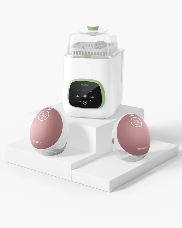 momcozy-m9-freih-ndige-milchpumpe-kleanpal-pro-flaschenreiniger-sterilisator-bun image 1
