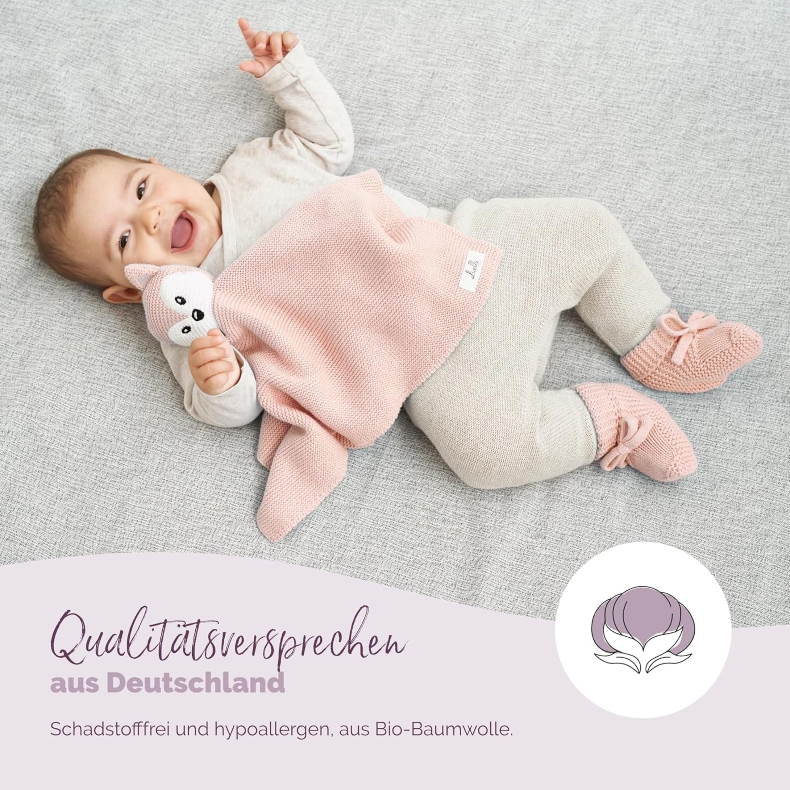 livella-kuscheltuch-fuchs-mit-s-ckchen-40x40-cm-bio-baumwolle image 2