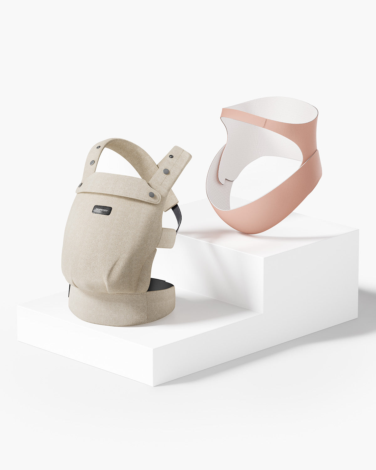 momcozy-komfort-bundle-purehug-babytrage-khaki-ergonest-bauchband image 1