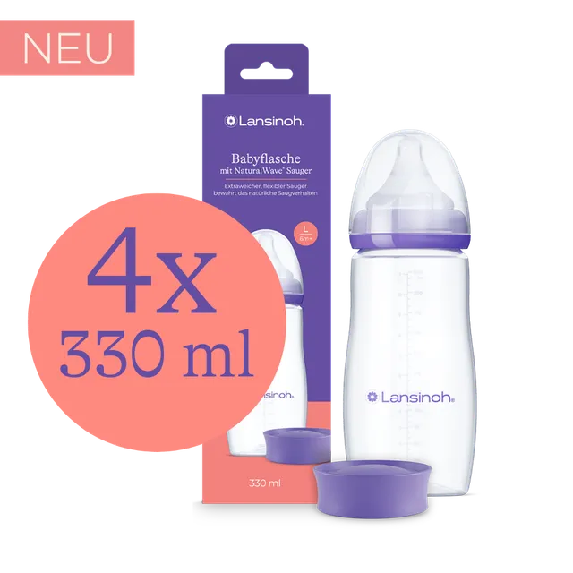 lansinoh-babyflasche-mit-naturalwave-sauger-l-4-x-330-ml image 1