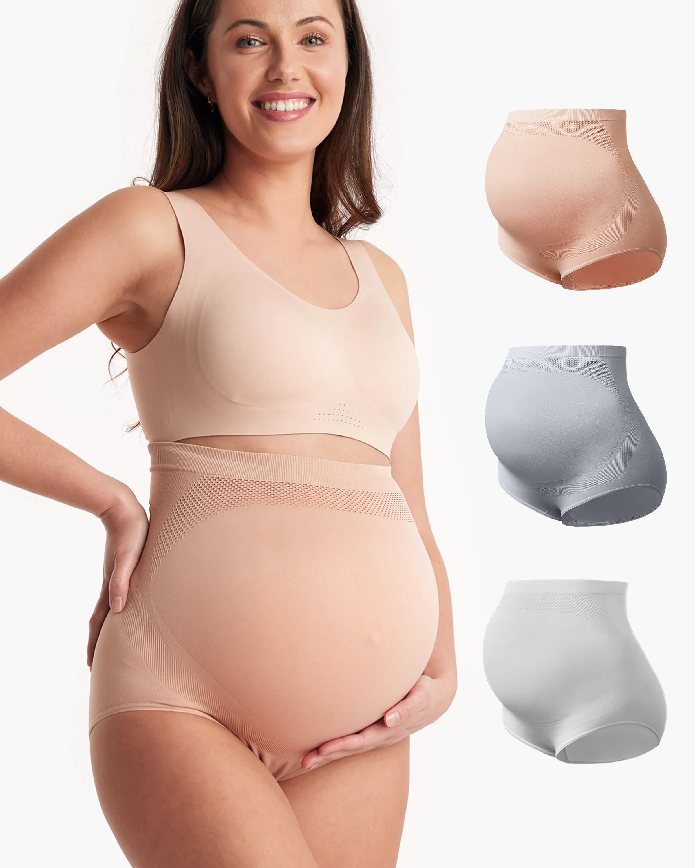 momcozy-hohe-taillenschwangerschaft-nahtloser-weicher-bauchst-tzhaufen-v-series image 3