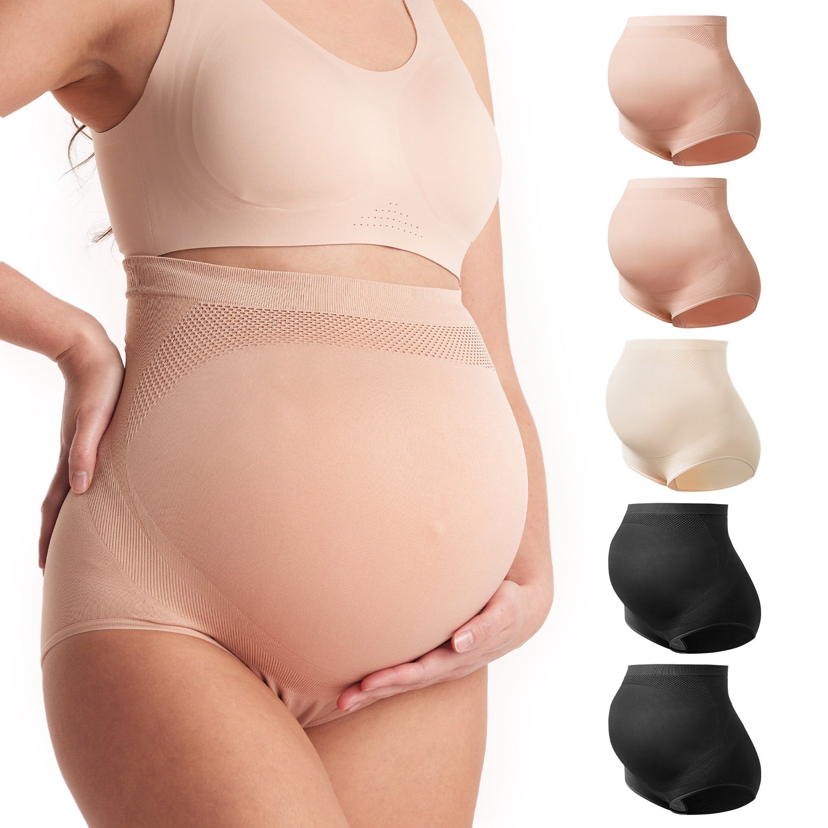 momcozy-hohe-taillenschwangerschaft-nahtloser-weicher-bauchst-tzhaufen-v-series image 5
