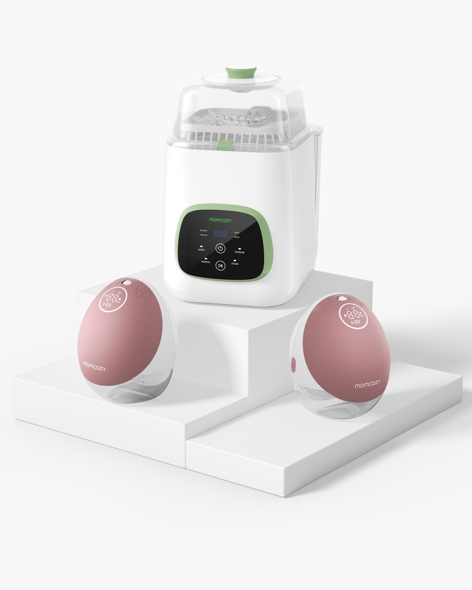 momcozy-m9-freih-ndige-milchpumpe-kleanpal-pro-flaschenreiniger-sterilisator-bun image 1