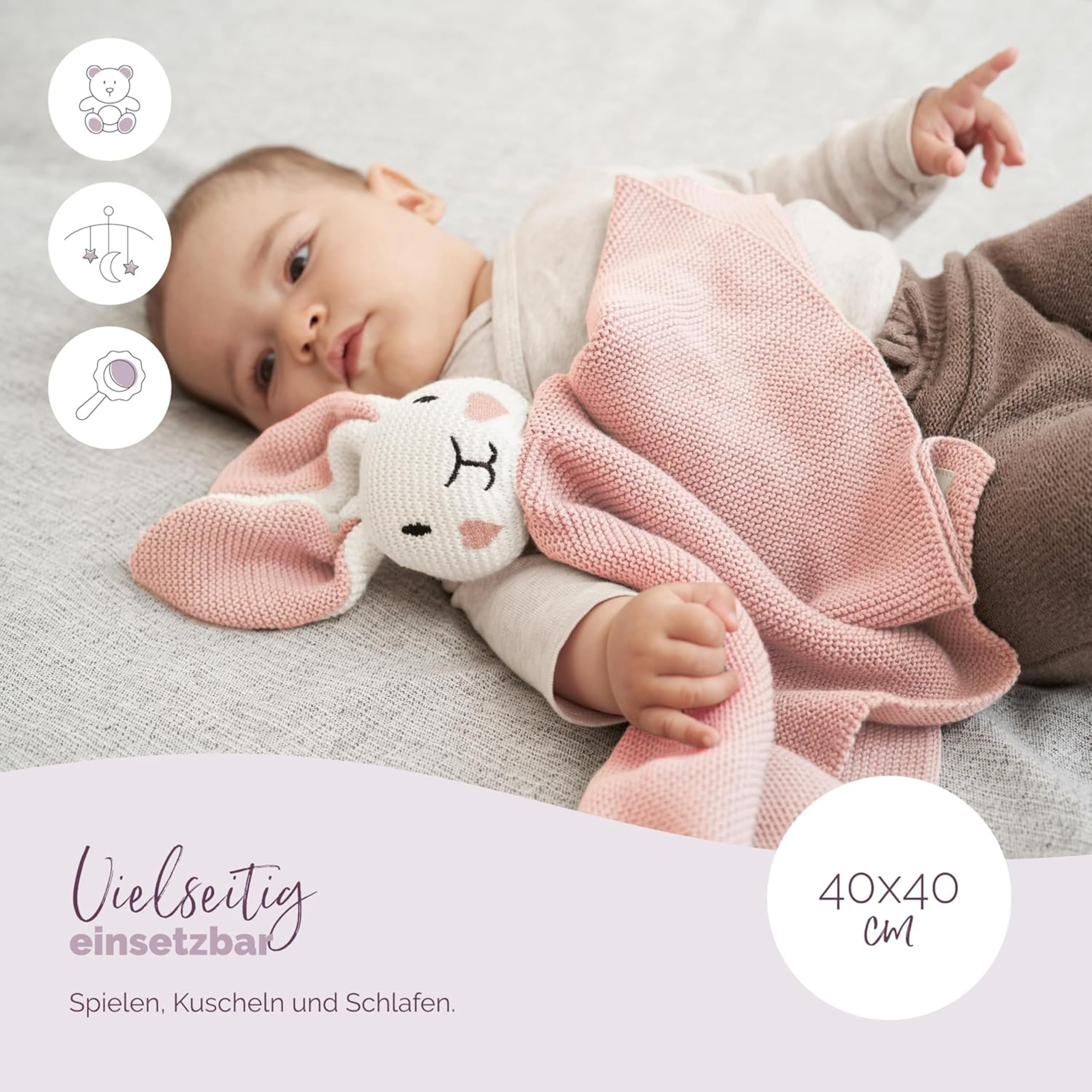 livella-kuscheltuch-hase-mit-s-ckchen-40x40-cm-bio-baumwolle image 4
