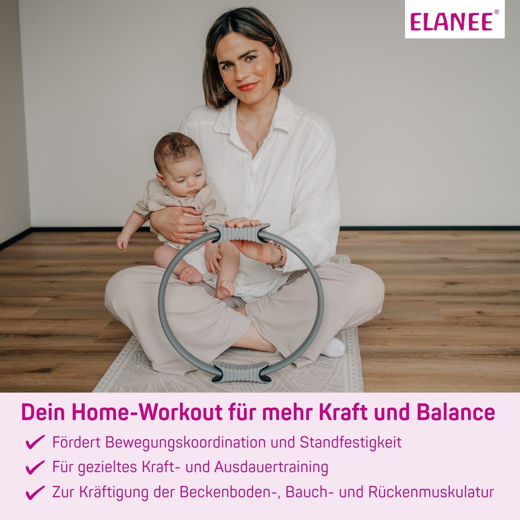 elanee-pilates-ring-38-cm-beckenboden-trainingshilfe-grau image 5
