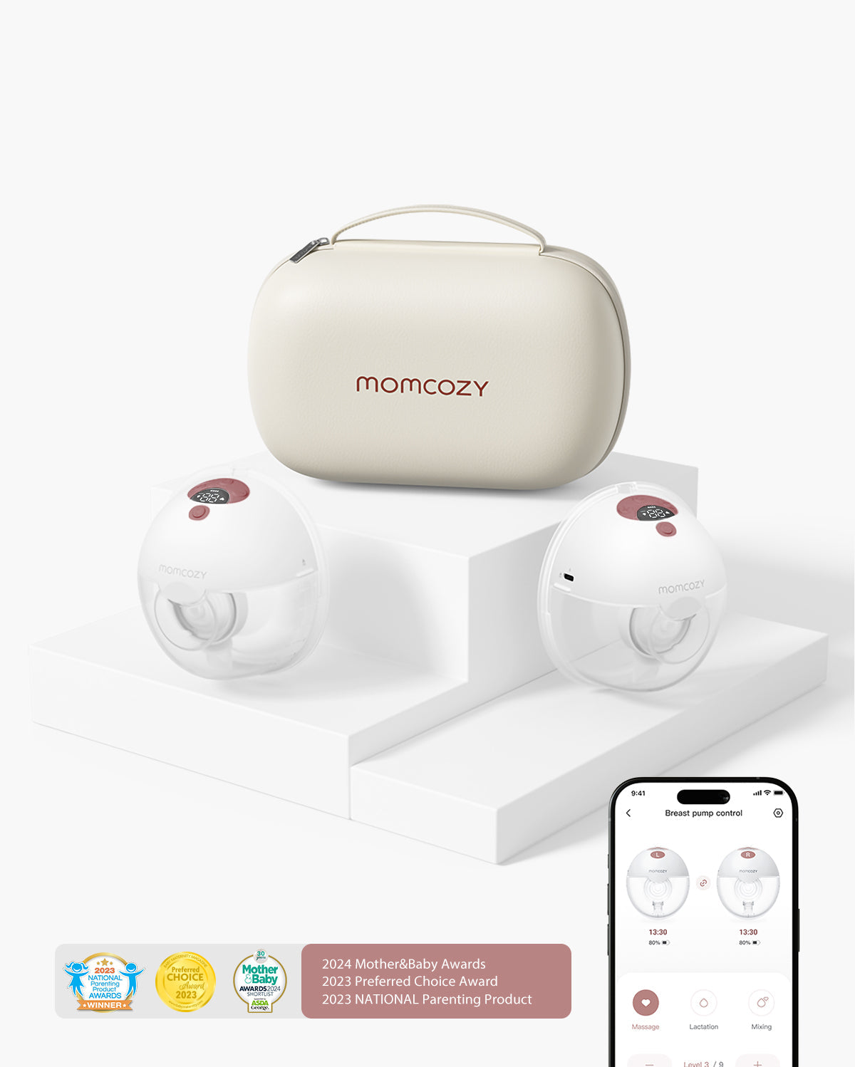 momcozy-m5-smart-tragbare-milchpumpe-mit-app-steuerung-wearable image 1